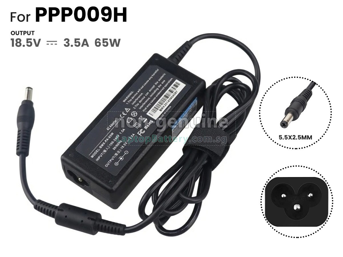 replacement HP 65W 18.5V-3.5A 100-240V~1.5A 50/60HZ adapter
