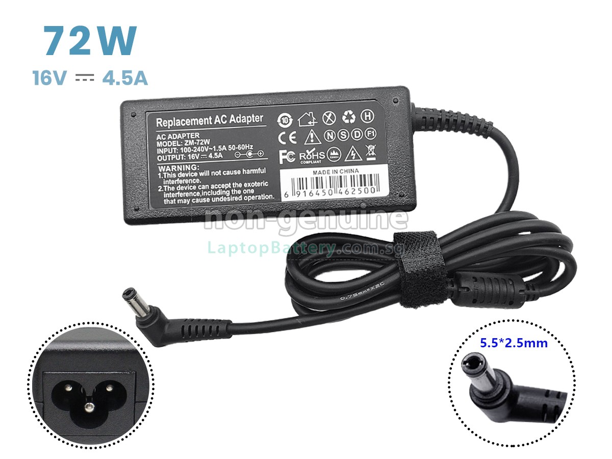 replacement Lenovo 16V 4.5A 72W 5.5*2.5MM adapter
