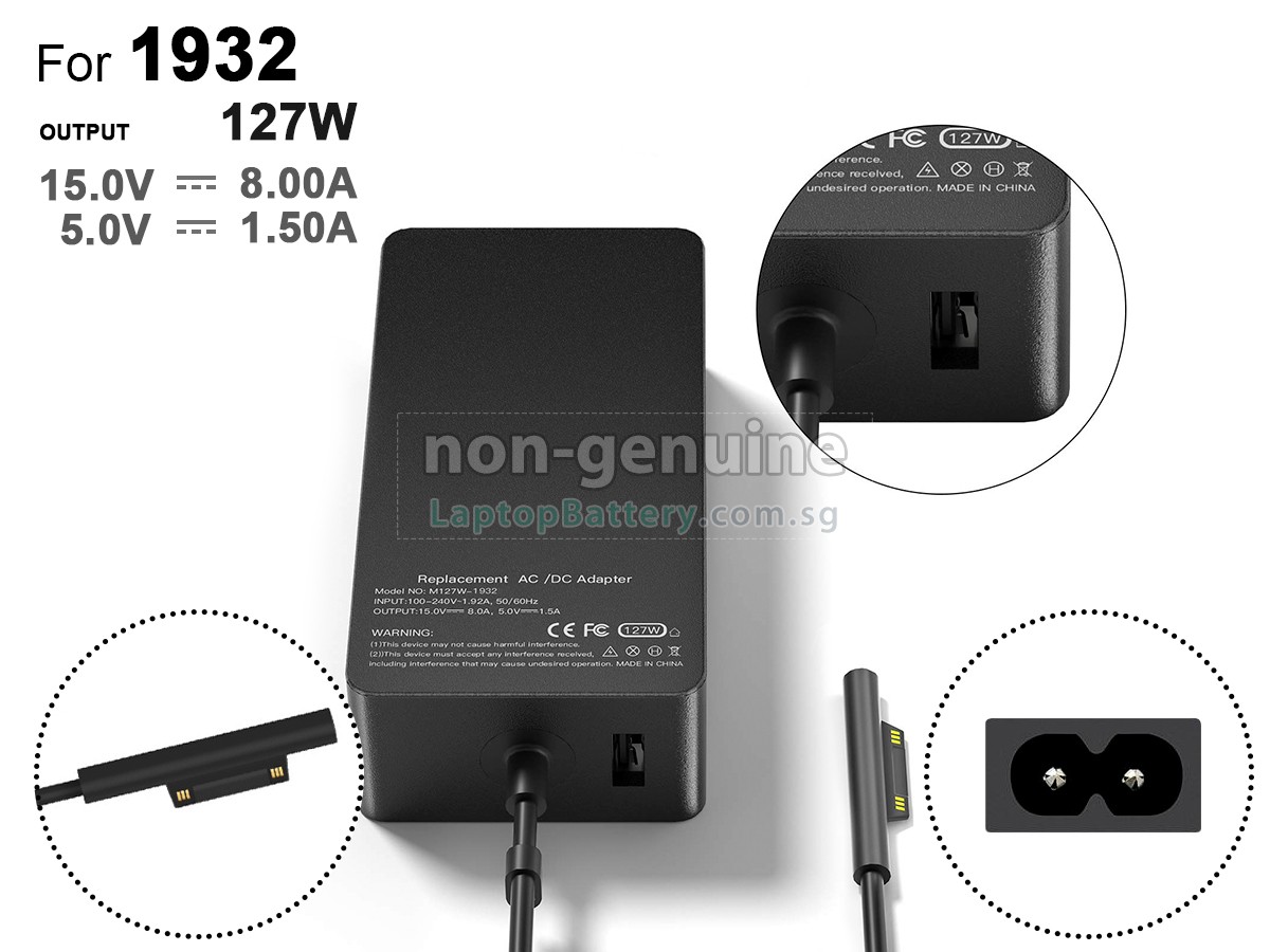 replacement Microsoft 15V 8A 127W SURFACE PRO CHARGER adapter