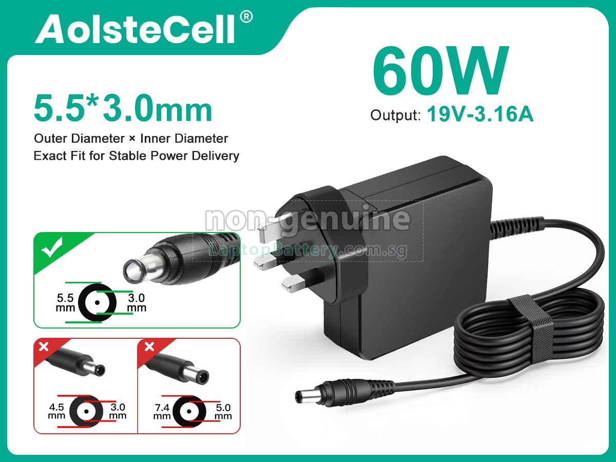 replacement Samsung 19V 3.16A 60W 5.0*3.0MM adapter