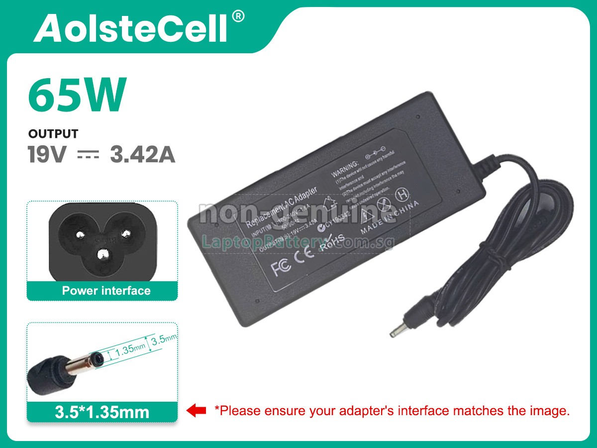 replacement Toshiba 19V 3.42A 65W 3.5*1.35MM adapter