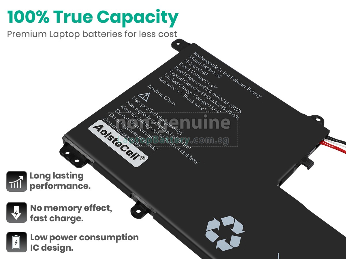 replacement AolsteCell 585393-3S battery