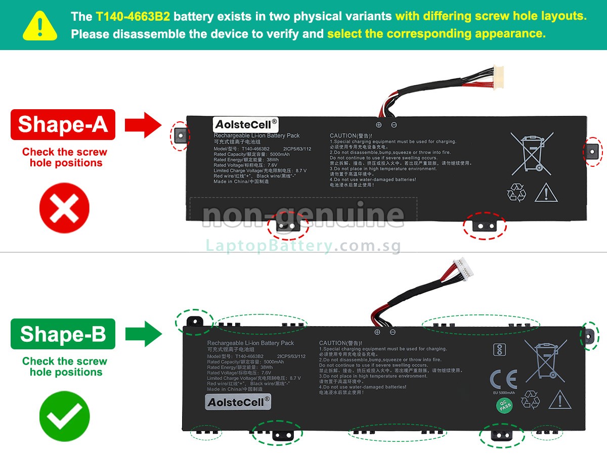 replacement AolsteCell T140-4663B2 battery