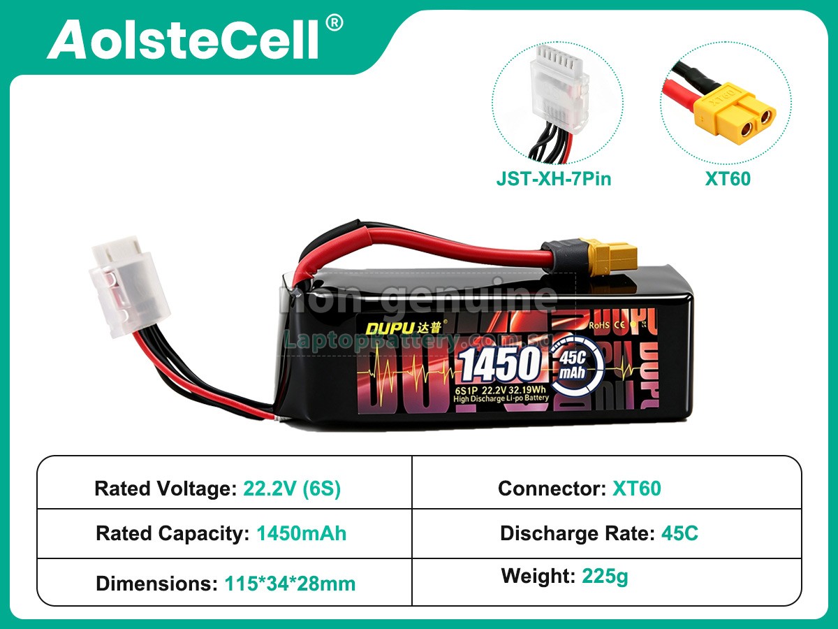 replacement AolsteCell 22.2V 1450MAH 45C XT60 battery