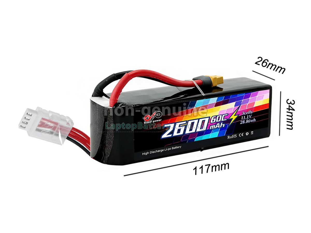 replacement AolsteCell 11.1V 2600MAH 60C XT60 battery