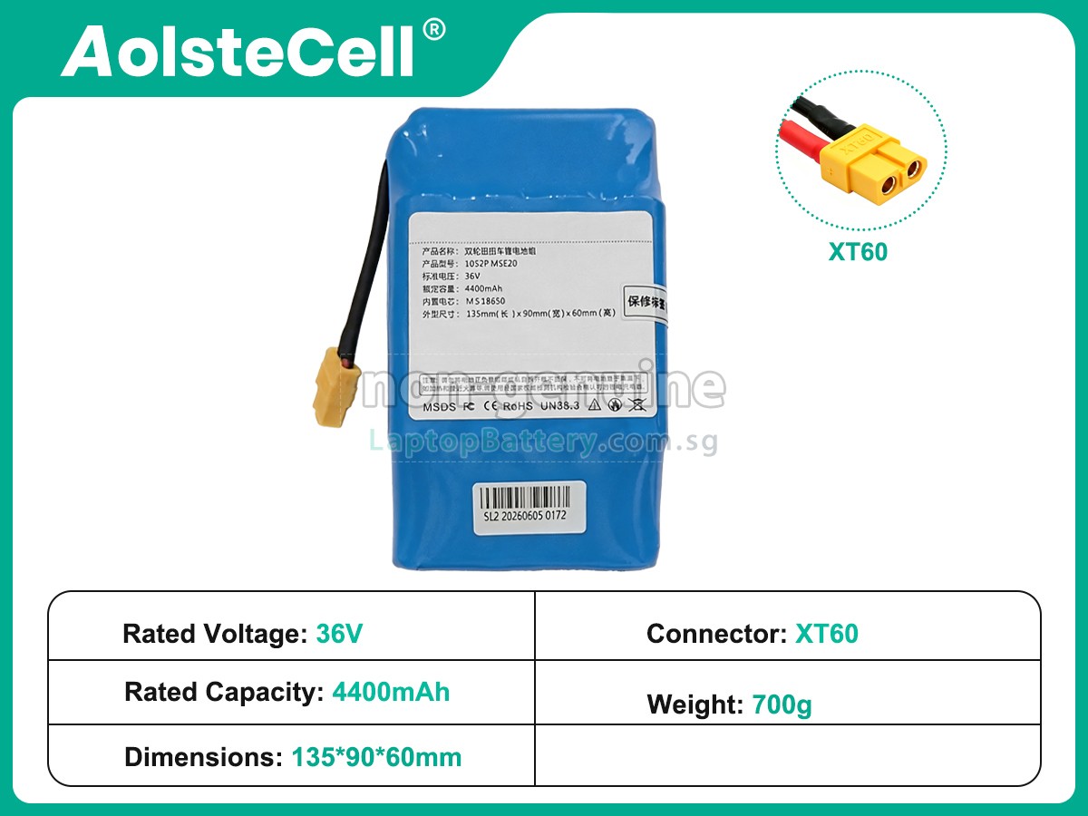 replacement AolsteCell 10S2P MSE20 36V 4400MAH XT60 battery