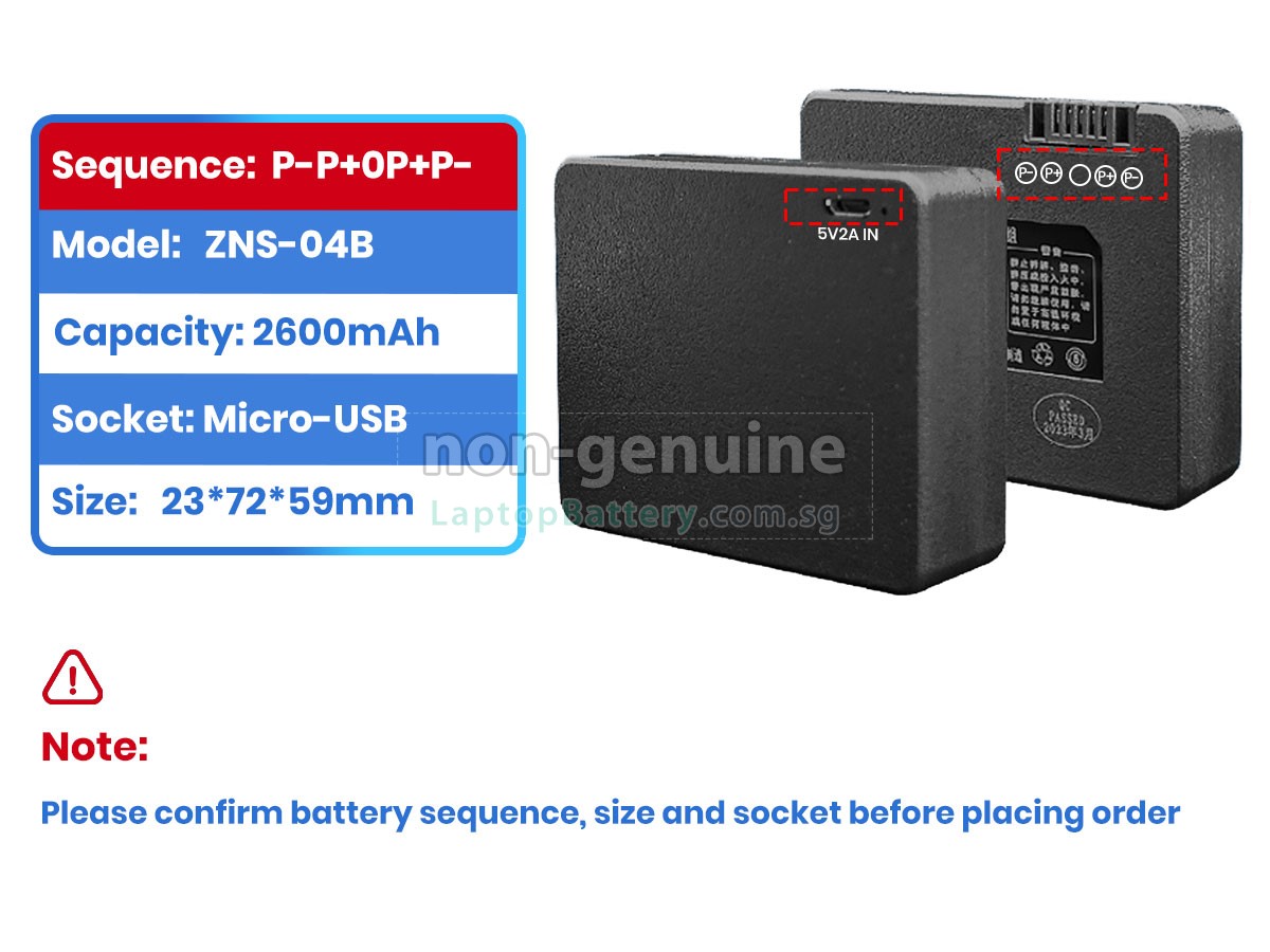 replacement AolsteCell ZNS-04B battery
