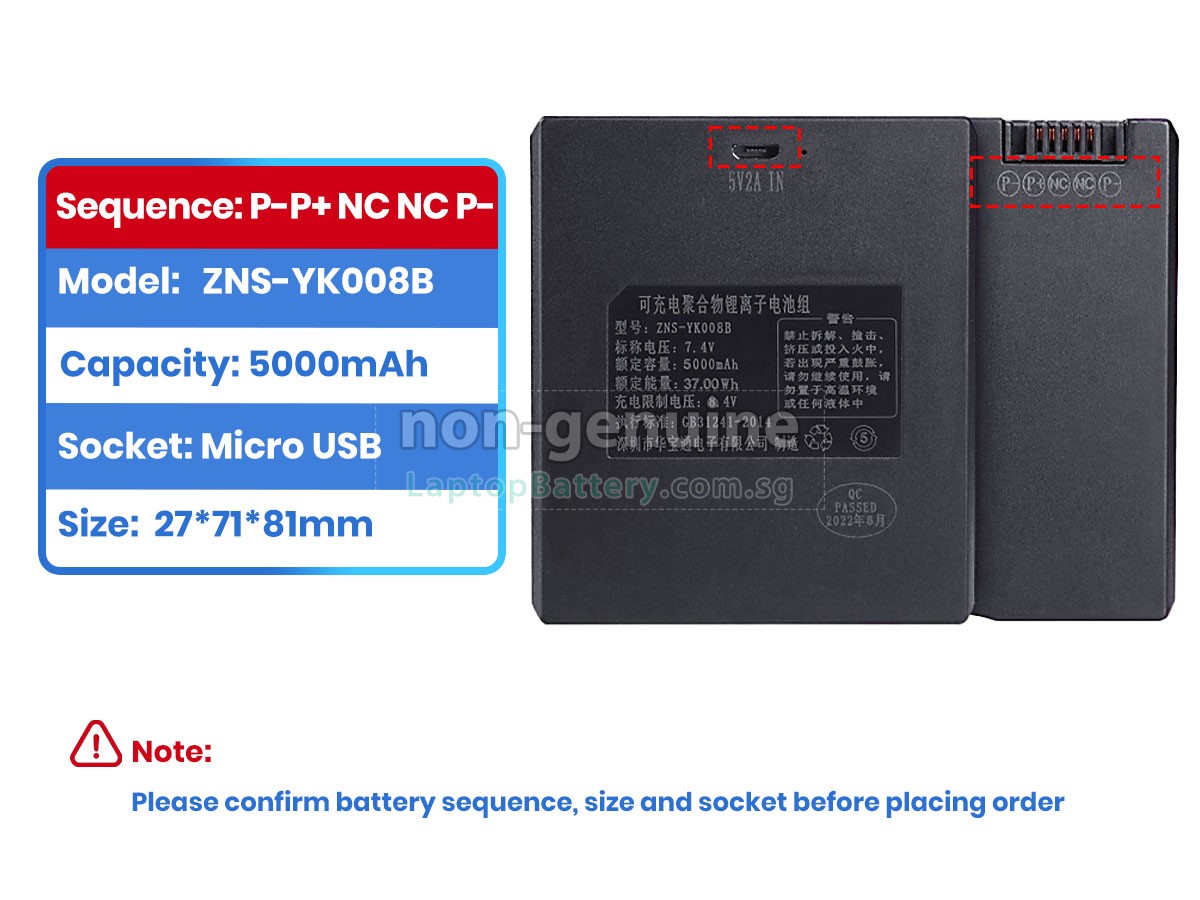 replacement AolsteCell ZNS-YK008B battery