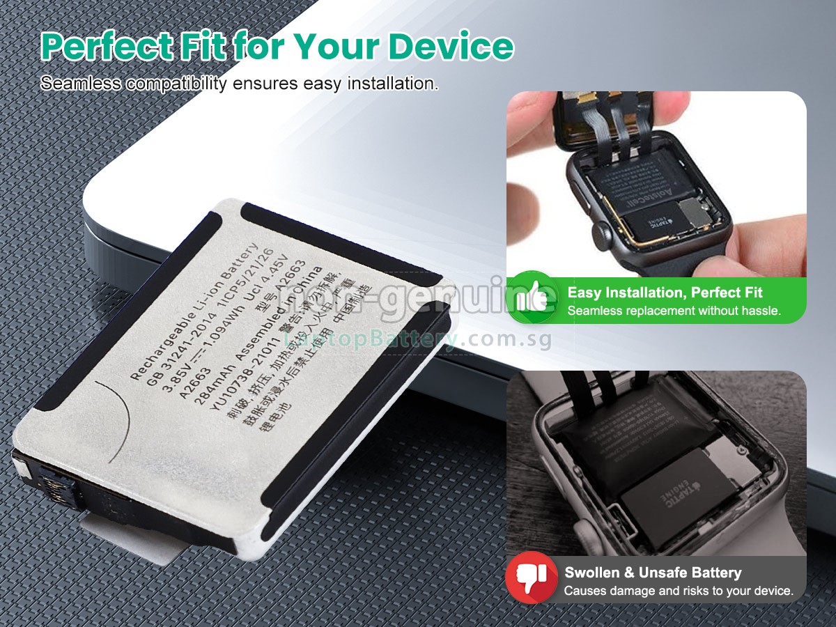 replacement Apple WATCH 8 GPS+CELLULAR 41MM battery