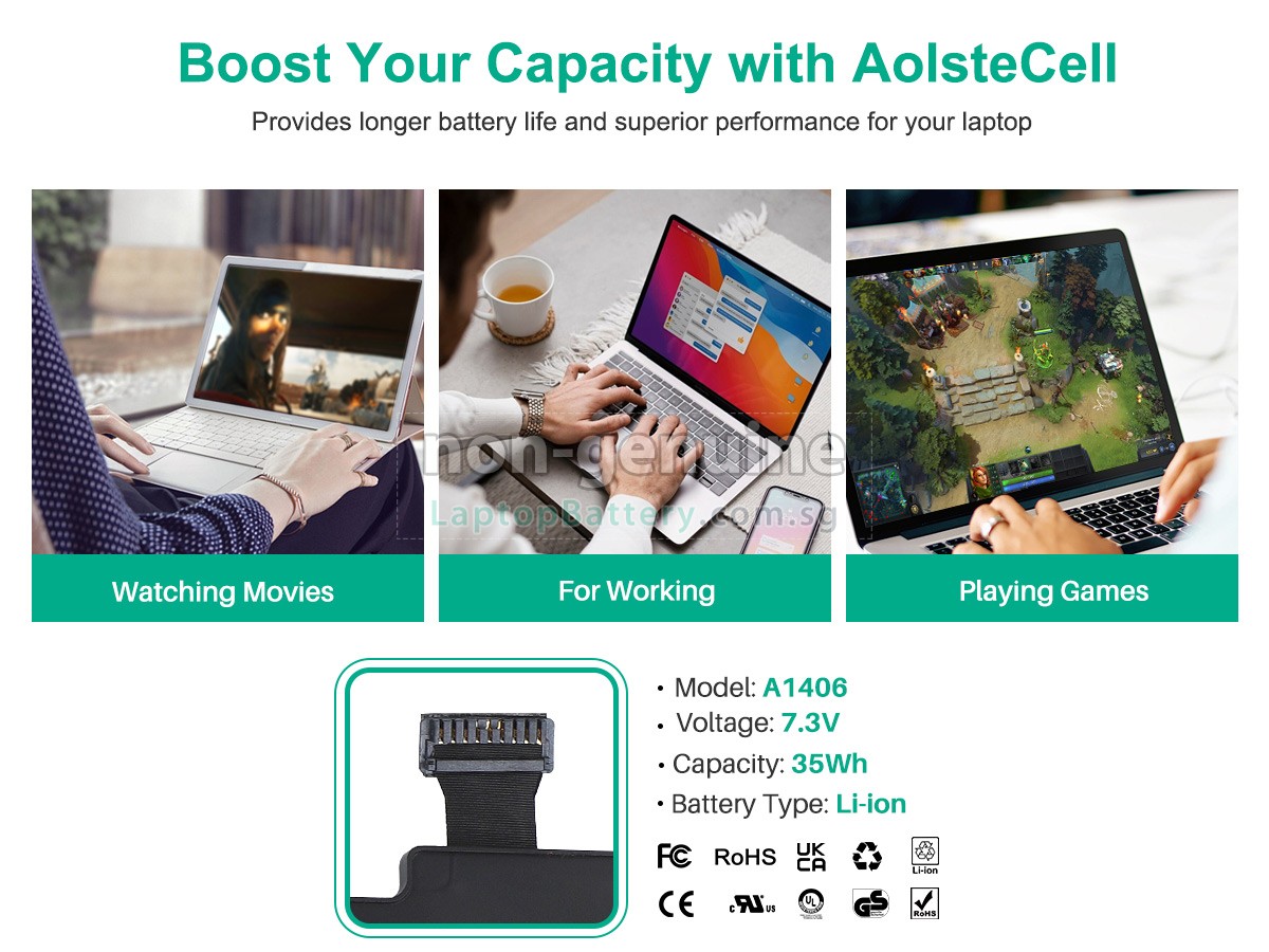 replacement Apple MacBook Air 11.6 inch MC968LL/A battery