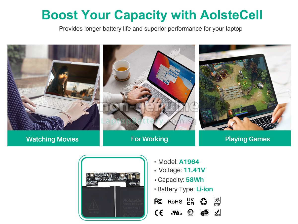 replacement Apple MacBook Pro 13 inch TOUCH BAR A1989(EMC 3358) battery