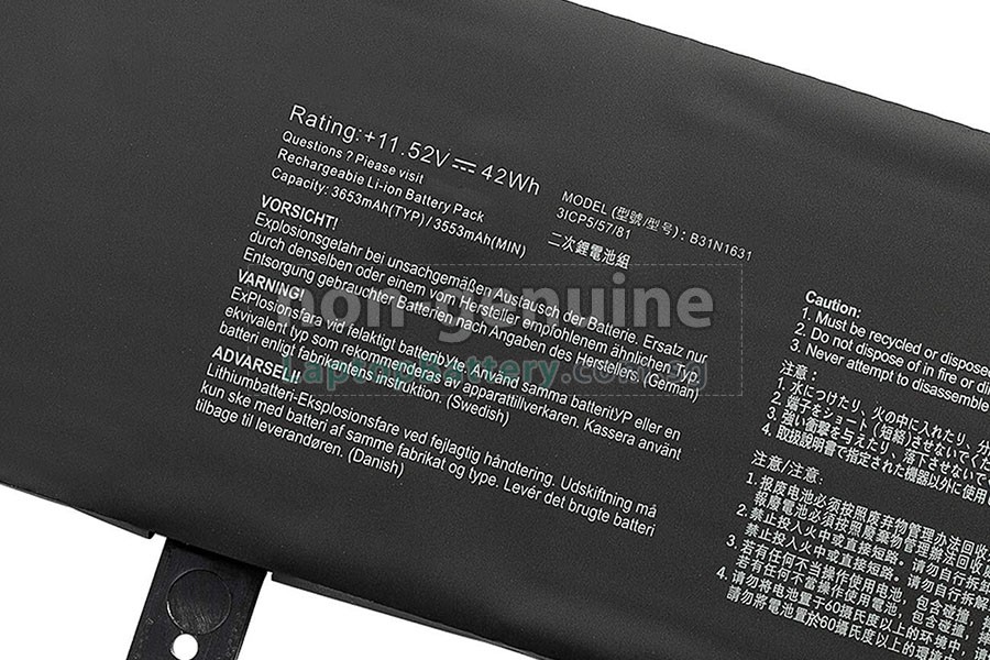 replacement Asus VivoBook 15 X505ZA-BQ117T battery