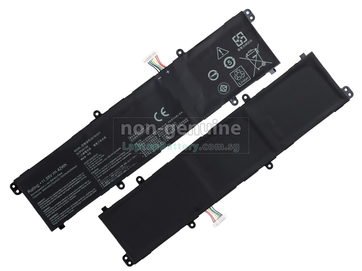 New Net Batteria Compatibile ASUS C31N1843, 11.55V - 3640 MAh (42Wh). Sostituisce 3ICP5/58/78, 0B200-03430000. Per Notebook ASUS Vivobook S14/S15, X432, X532. Verificare Voltaggio!