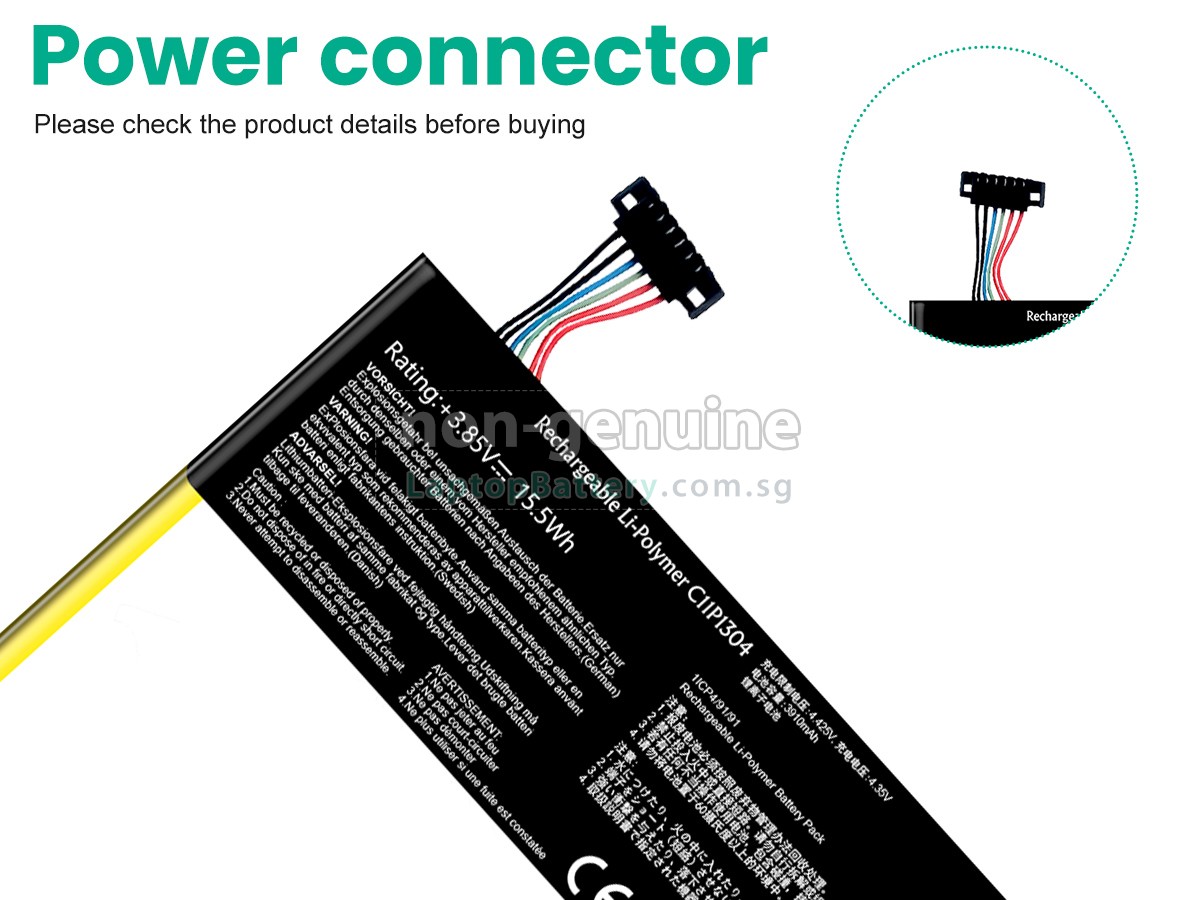 replacement Asus C11P1304 battery