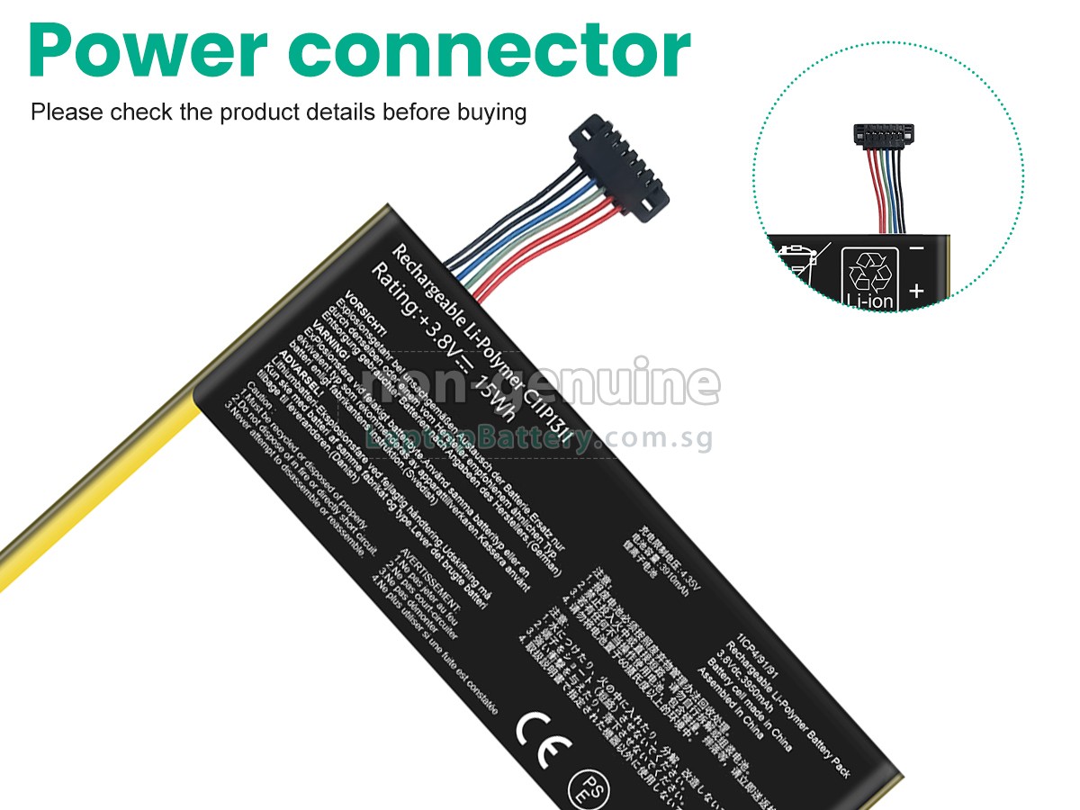 replacement Asus C11P1311 battery