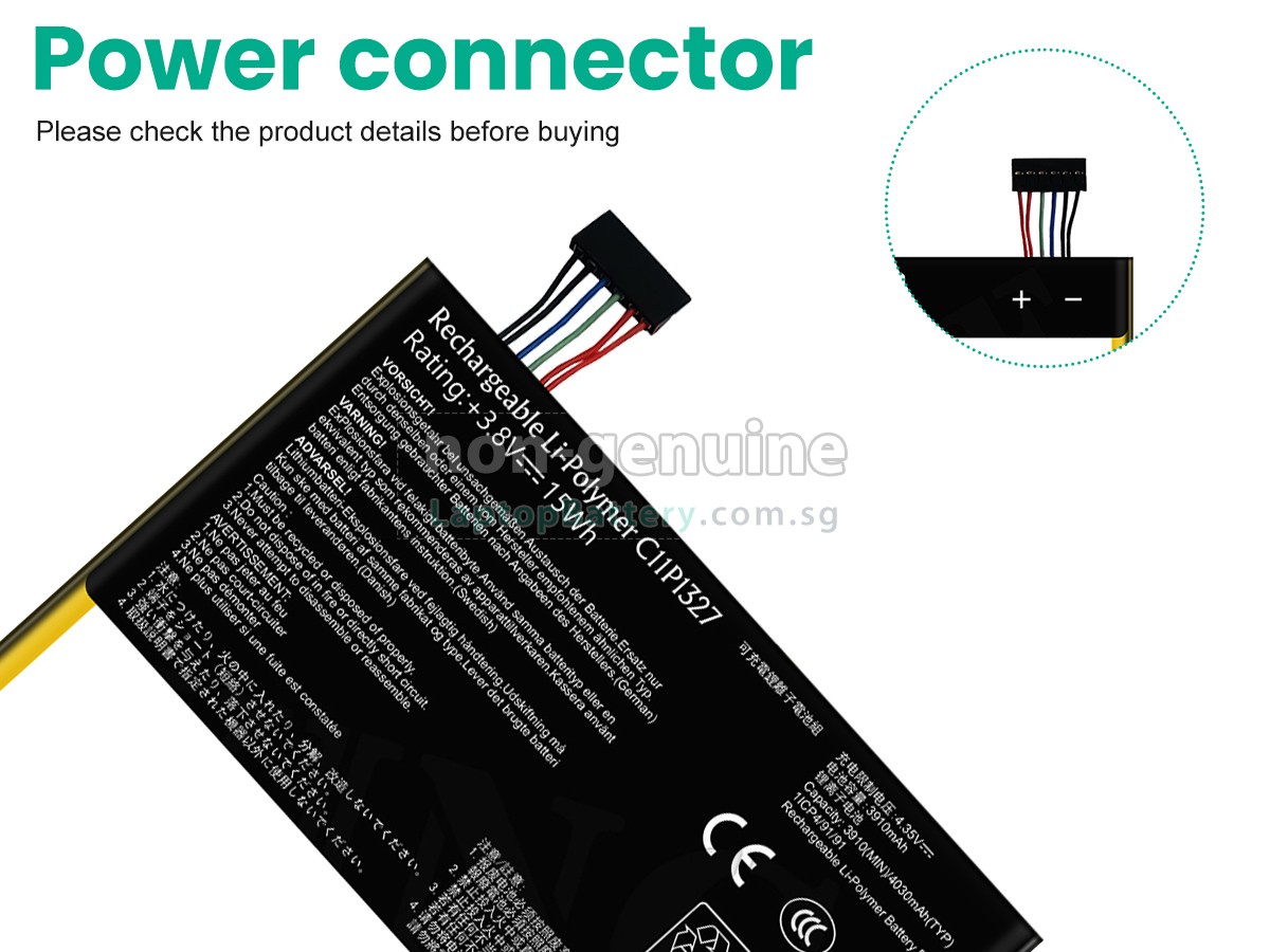 replacement Asus C11P1327 battery