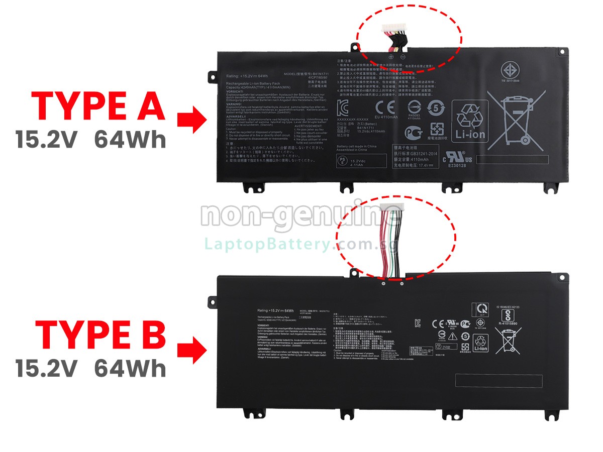 replacement Asus Rog STRIX GL703VM-BA226T battery