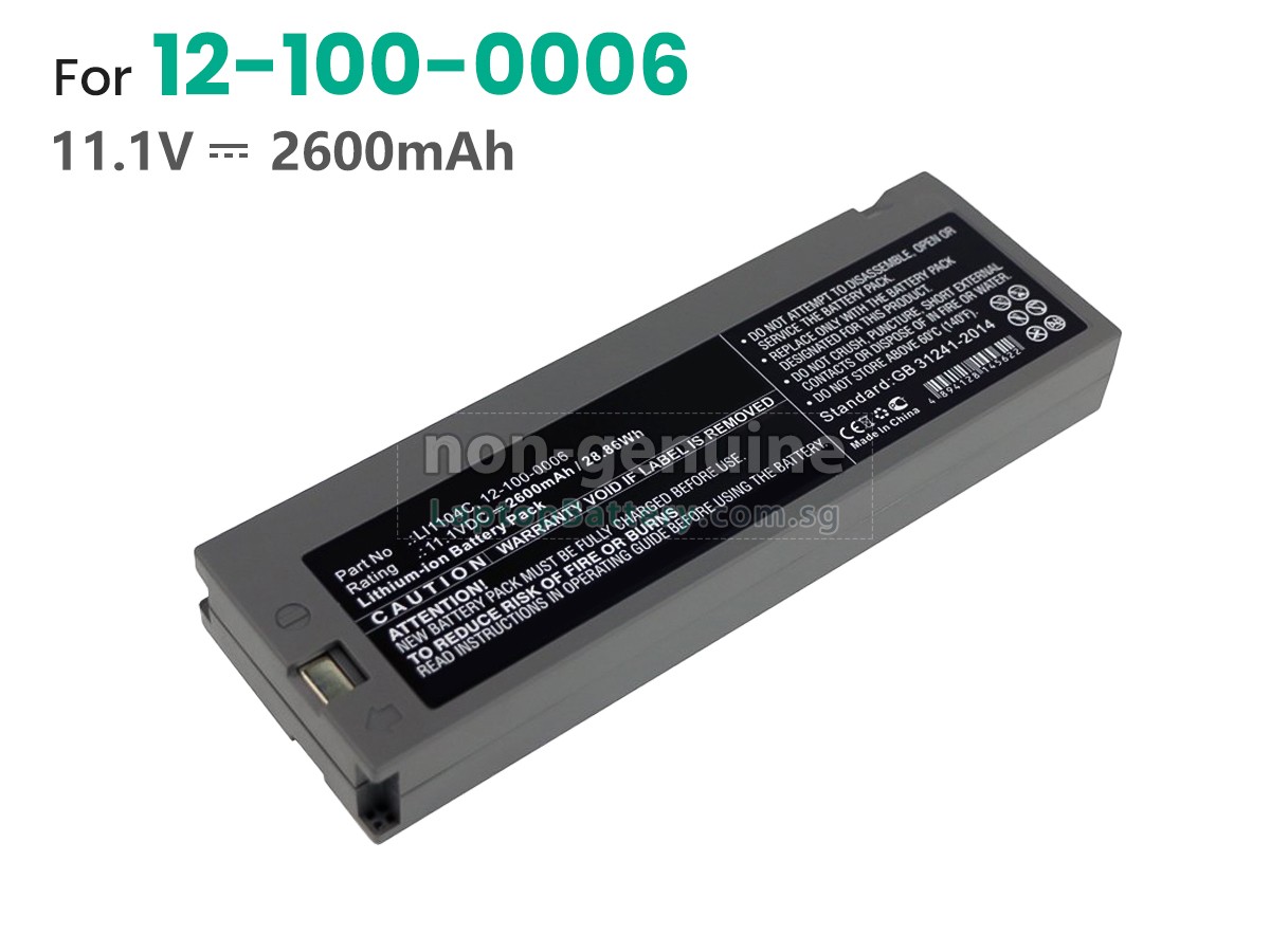 replacement Biolight 12-100-0006 battery