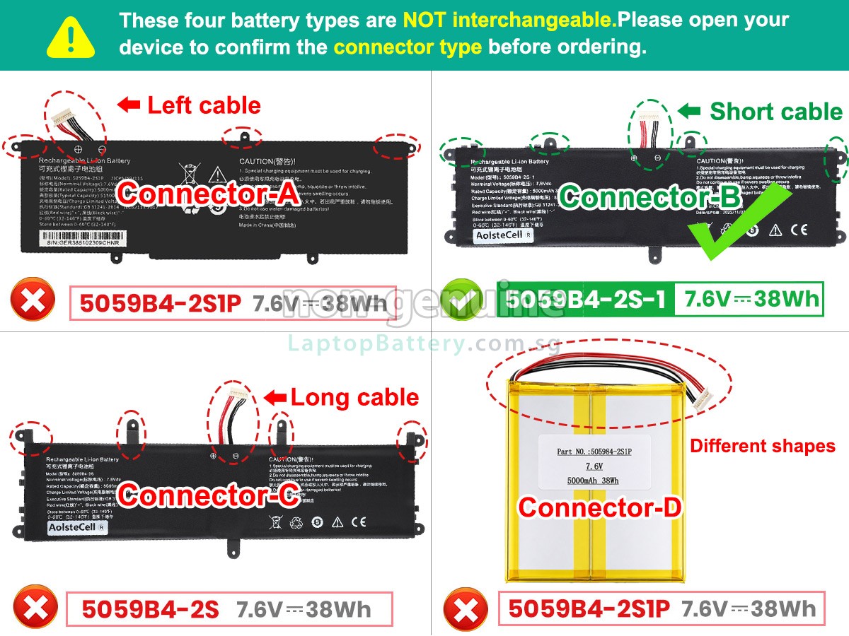 replacement CHUWI 059B4-2S1P(2ICP5/59/115) battery