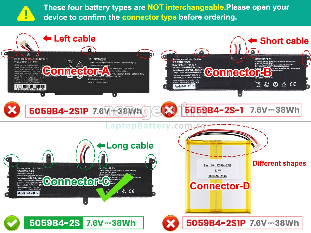 replacement CHUWI 059B4-2S1P(2ICP5/59/115) battery