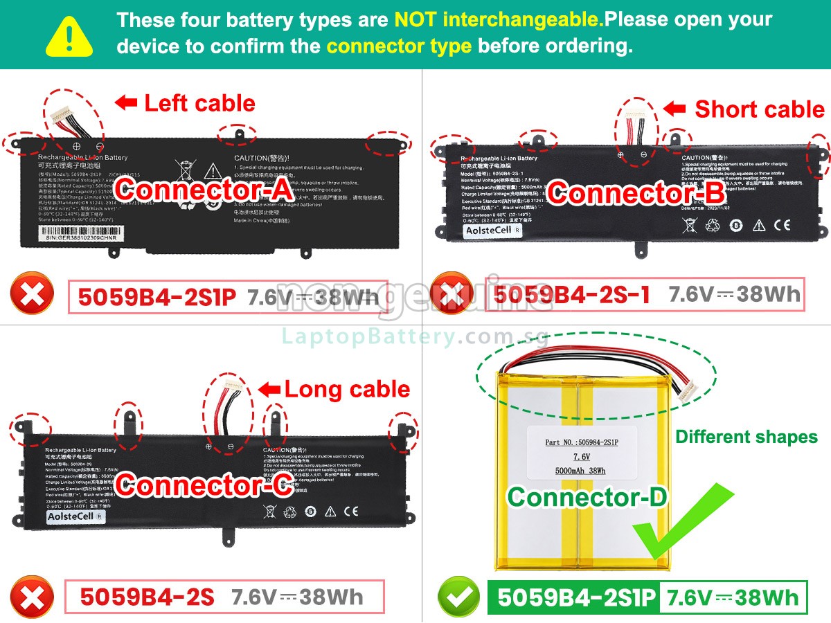 replacement CHUWI 059B4-2S1P(2ICP5/59/115) battery