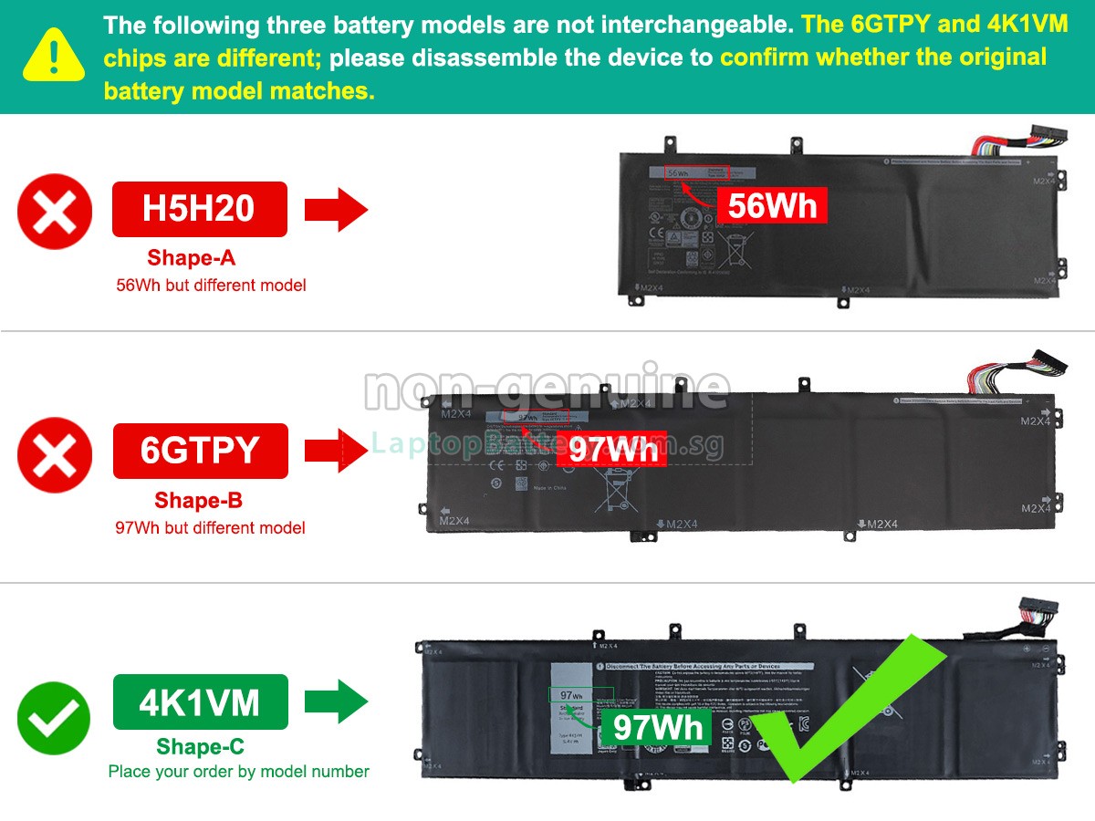 replacement Dell P102F003 battery