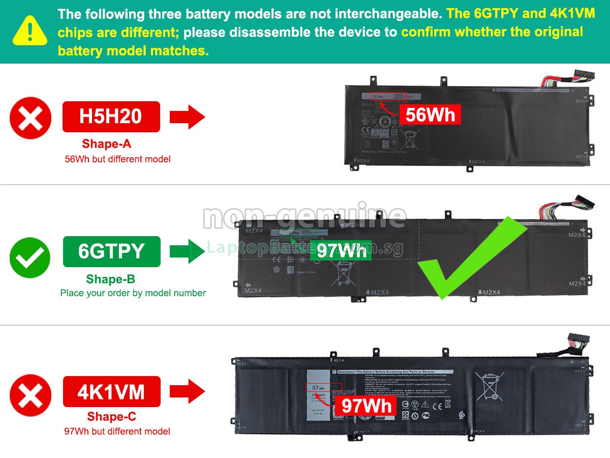 replacement Dell P102F003 battery