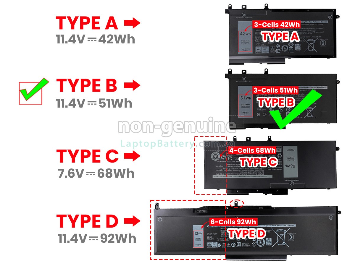 Battery For Dell Latitude 5490 replacement Dell Latitude 5490 Laptop 