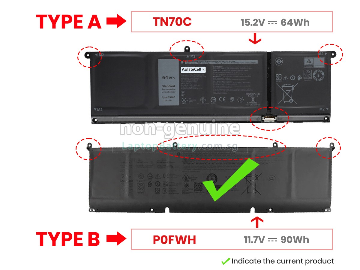 replacement Dell P133F001 battery