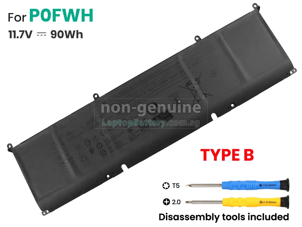 replacement Dell P133F001 battery
