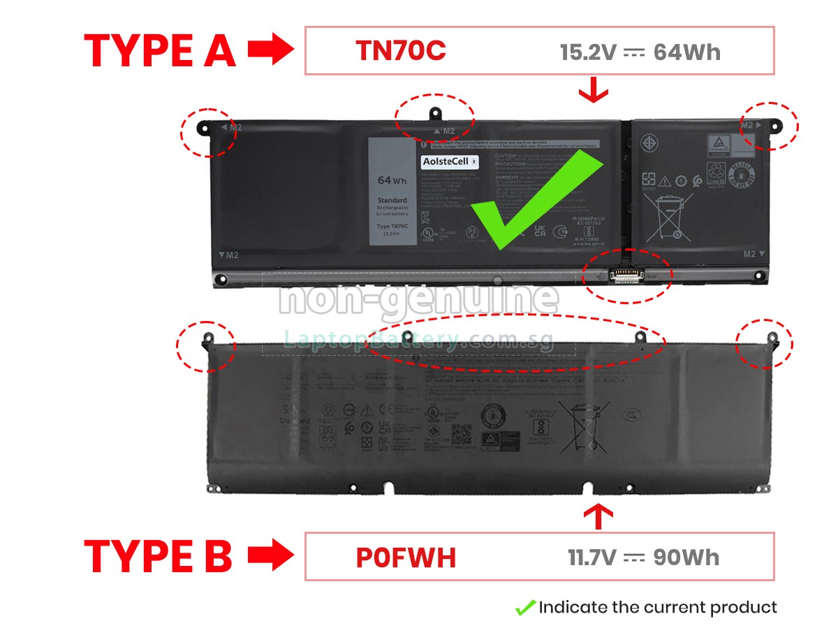 replacement Dell P133F001 battery