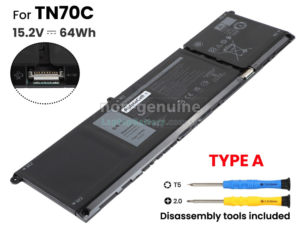 replacement Dell P133F001 battery