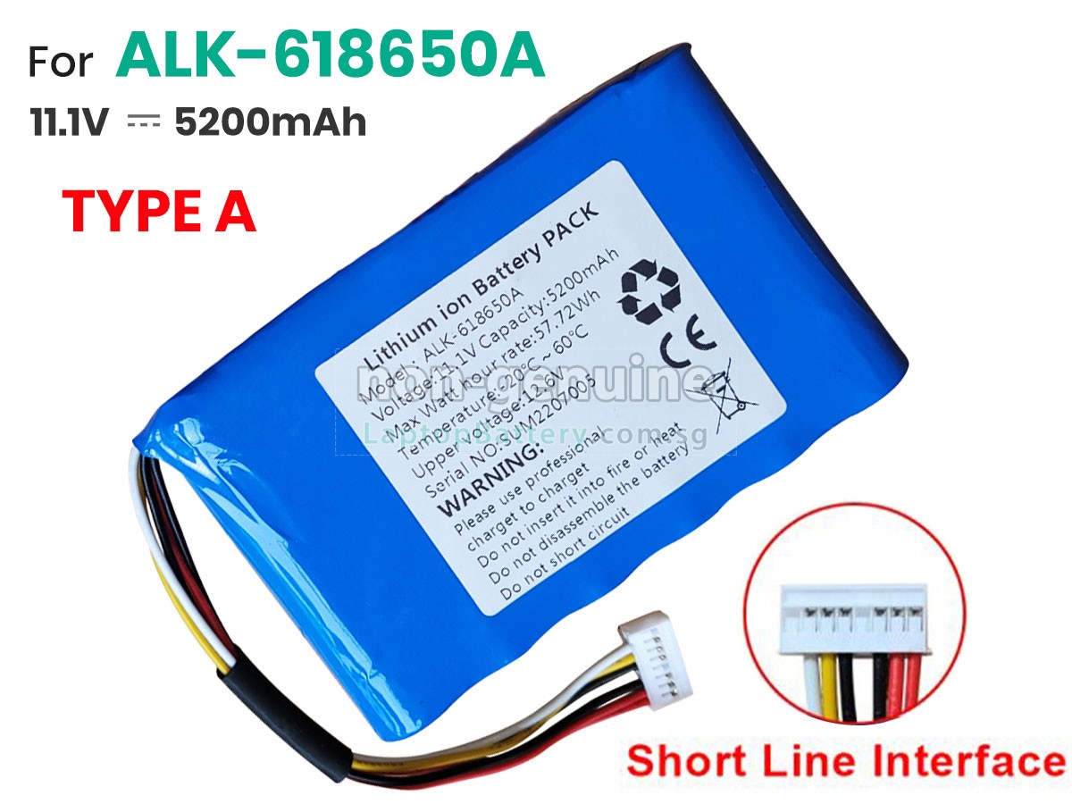 replacement Eloik ALK-618650A battery