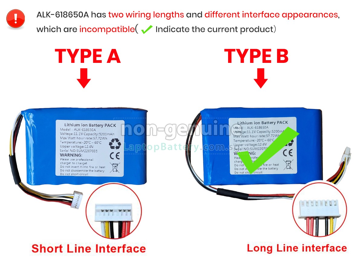 replacement Eloik ALK-618650A battery