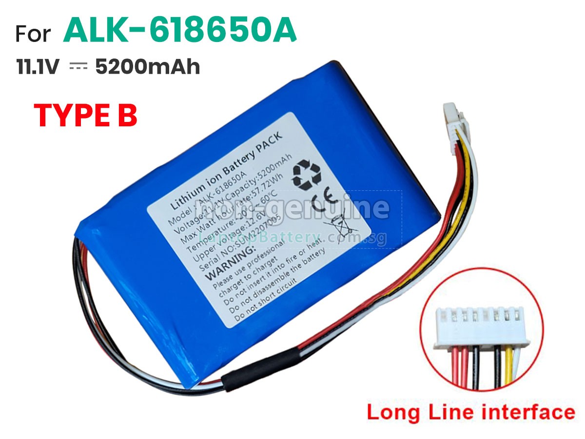 replacement Eloik ALK-618650A battery