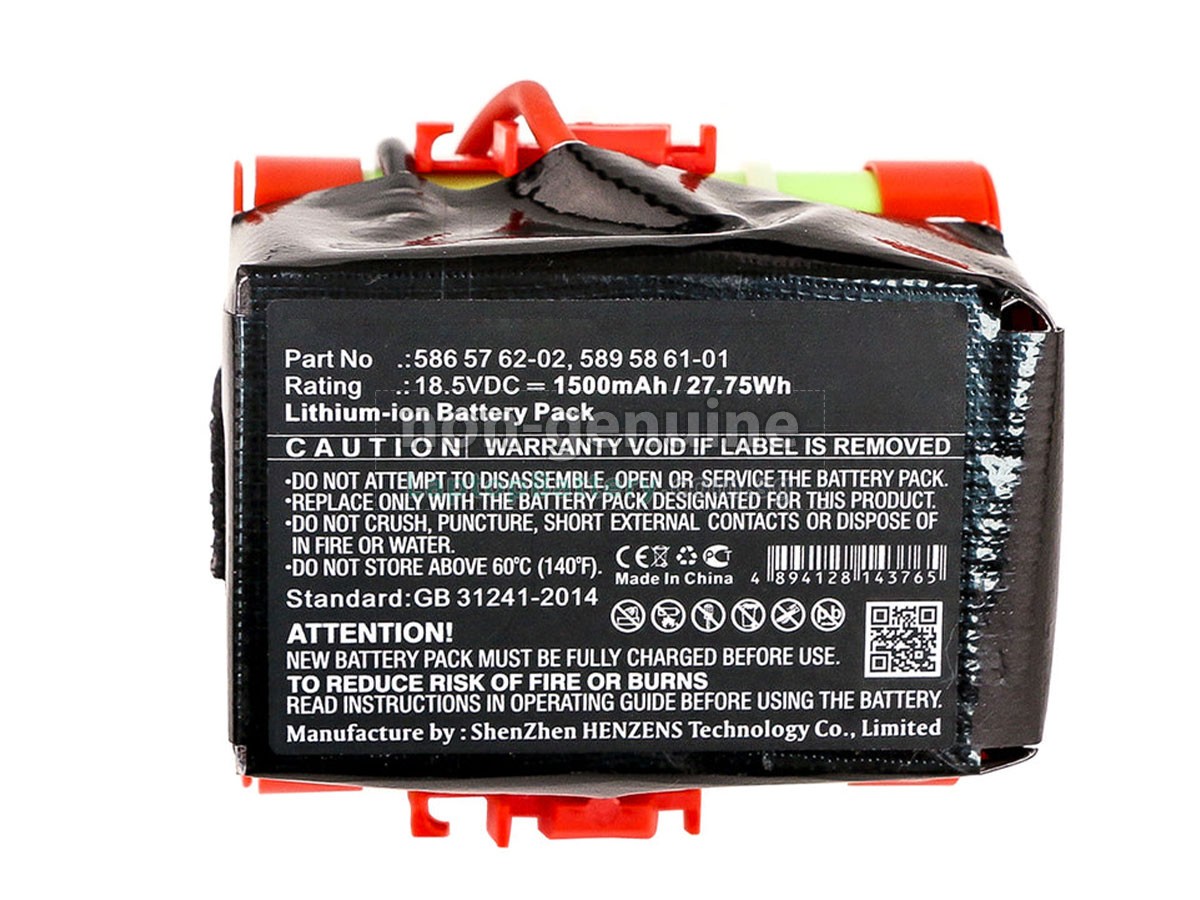 replacement Gardena 5865762-02 battery