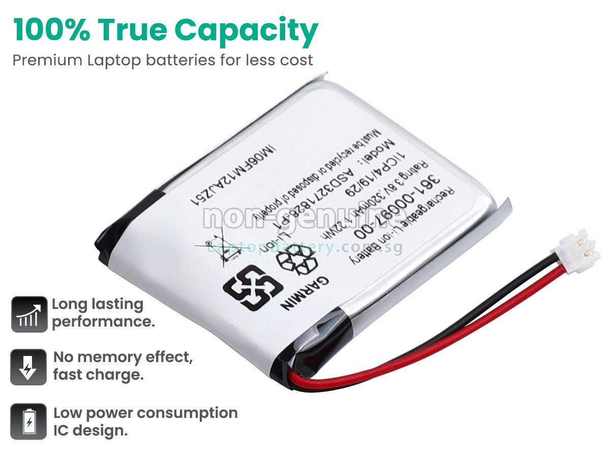 replacement Garmin 361-00097-00 battery