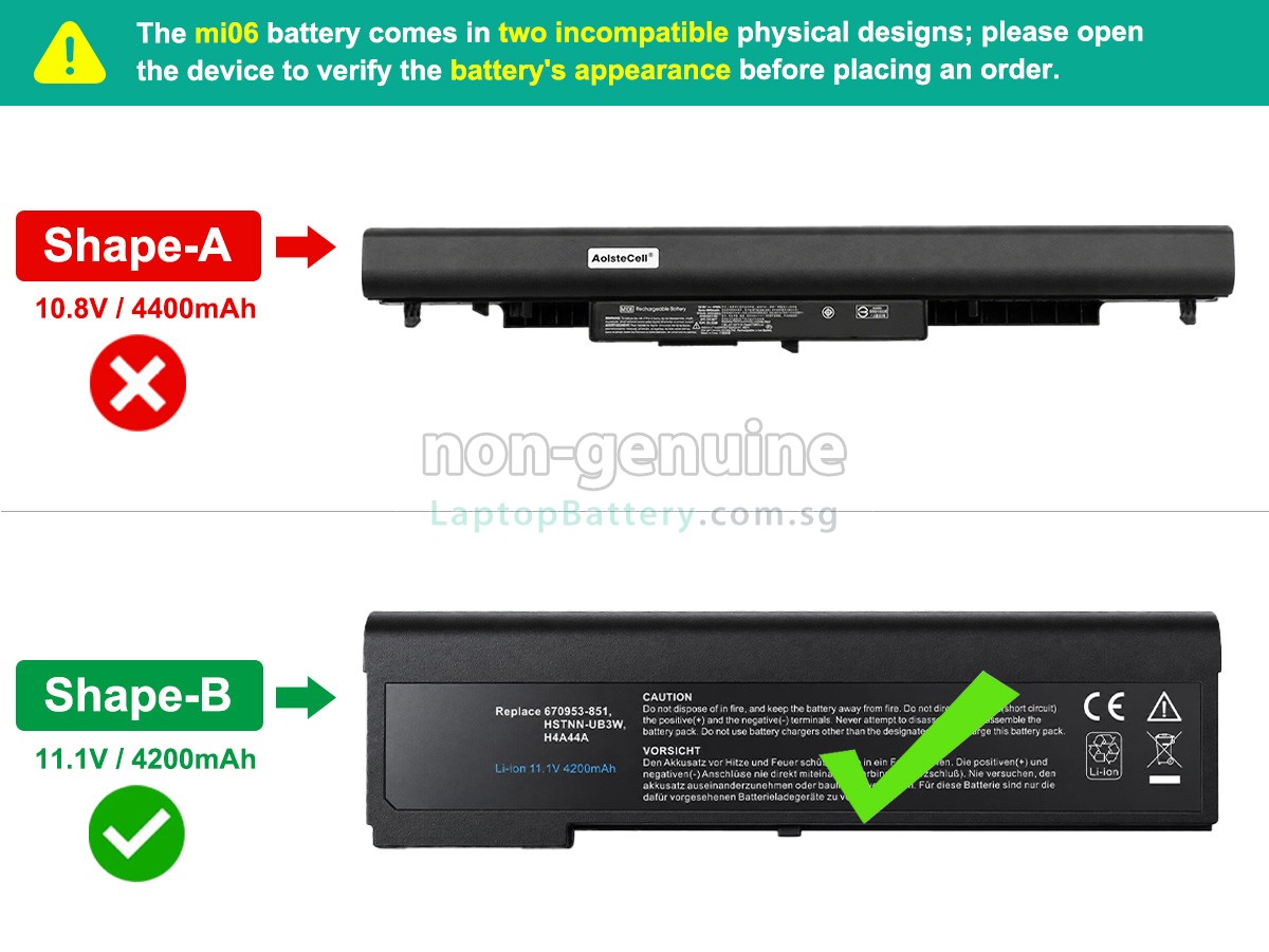 replacement HP MI06 battery