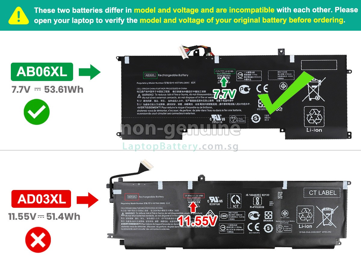 replacement HP Envy 13-AD053TX battery