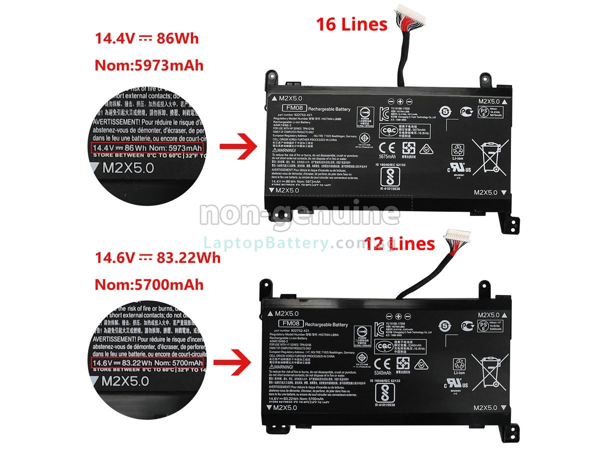 replacement HP Omen 17-AN128NS battery