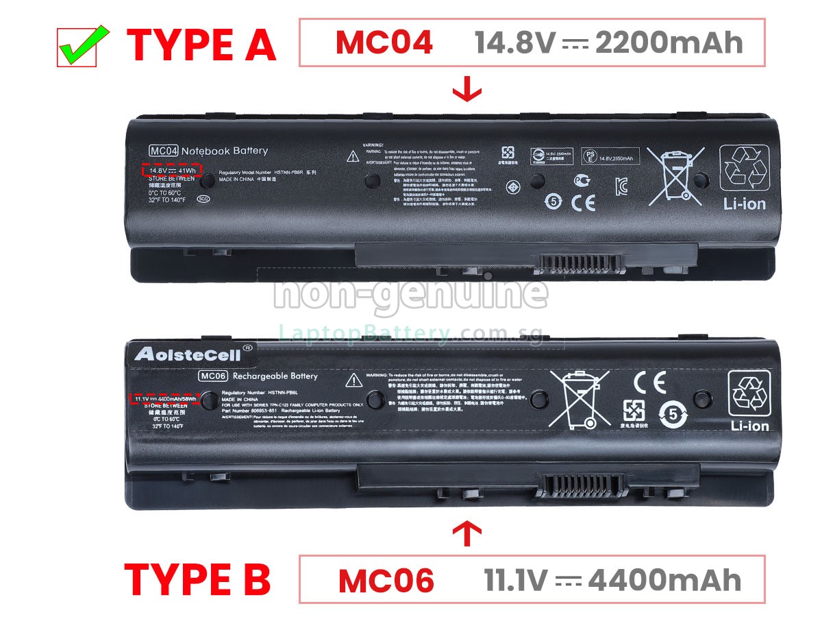 replacement HP HSTNN-PB6L battery