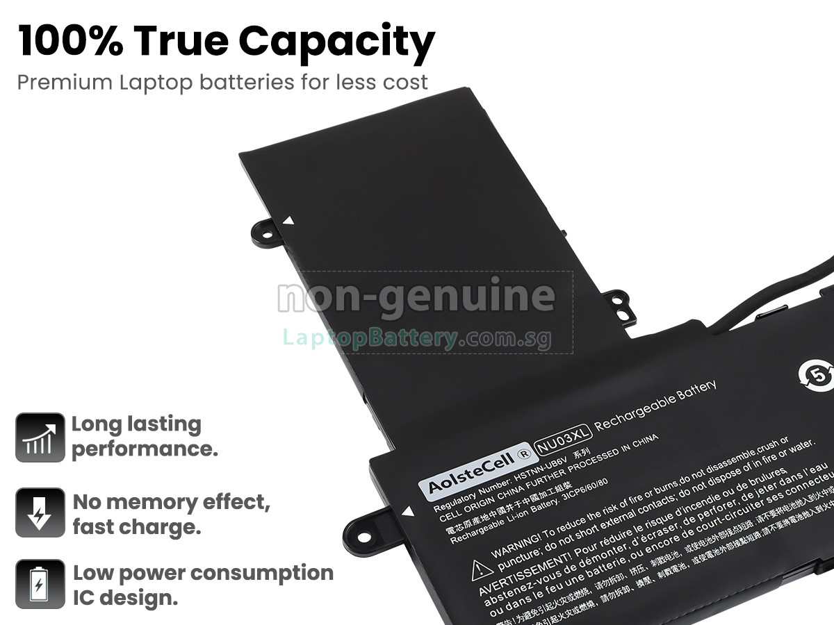 replacement HP NU03XL battery