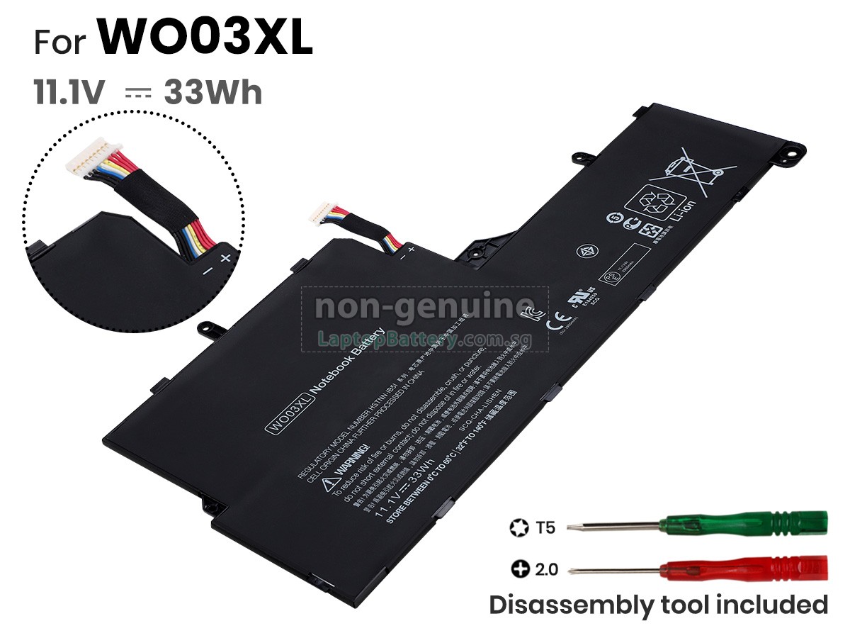 replacement HP WR03XL battery