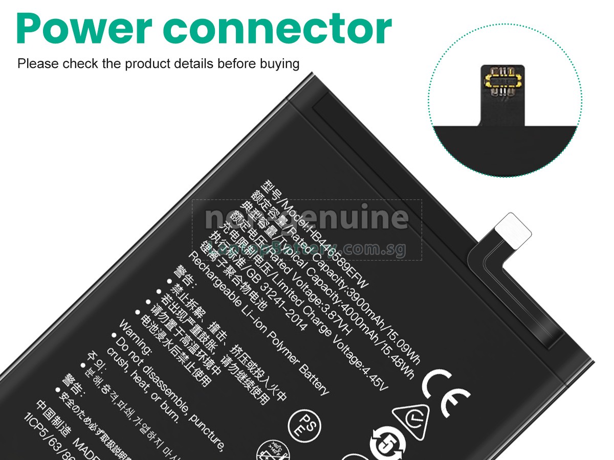 replacement Huawei HB446589EFW battery