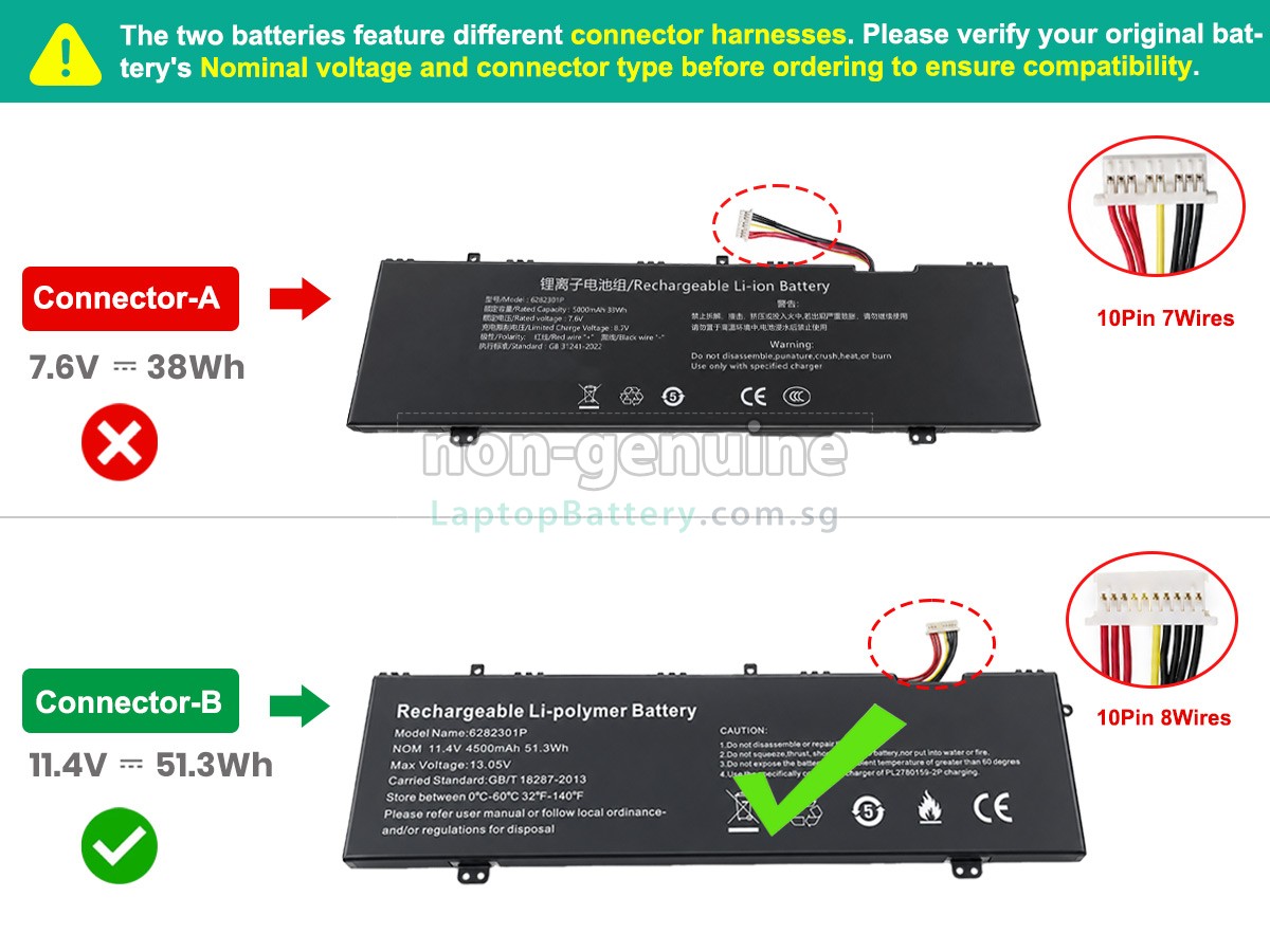 replacement Jumper 6282301P battery