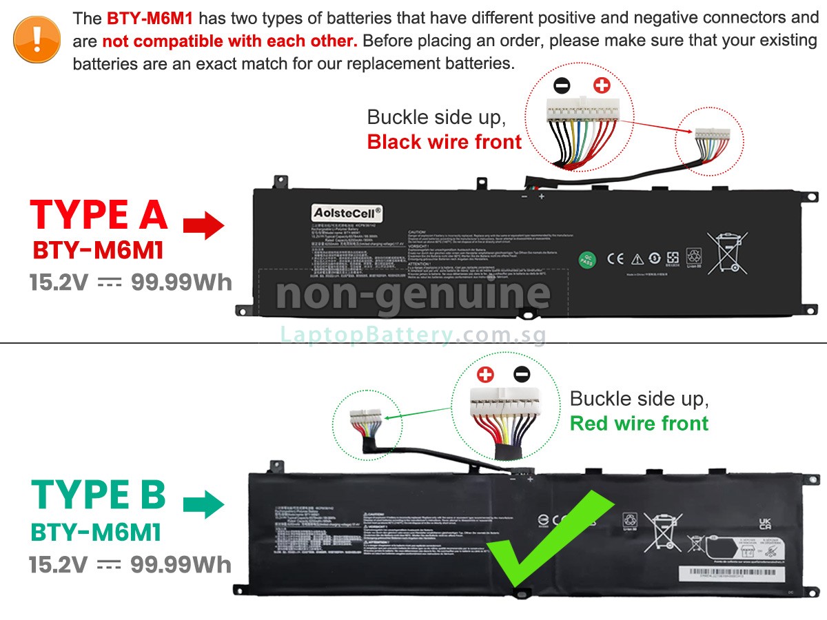 replacement MSI STEALTH GS77 12UHS-050AU battery