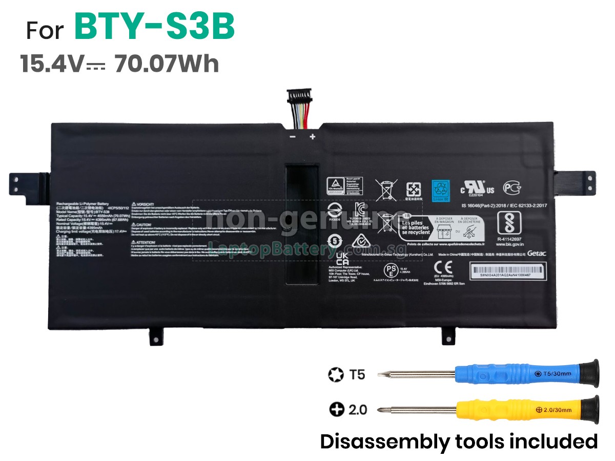 replacement MSI BTY-S3B battery