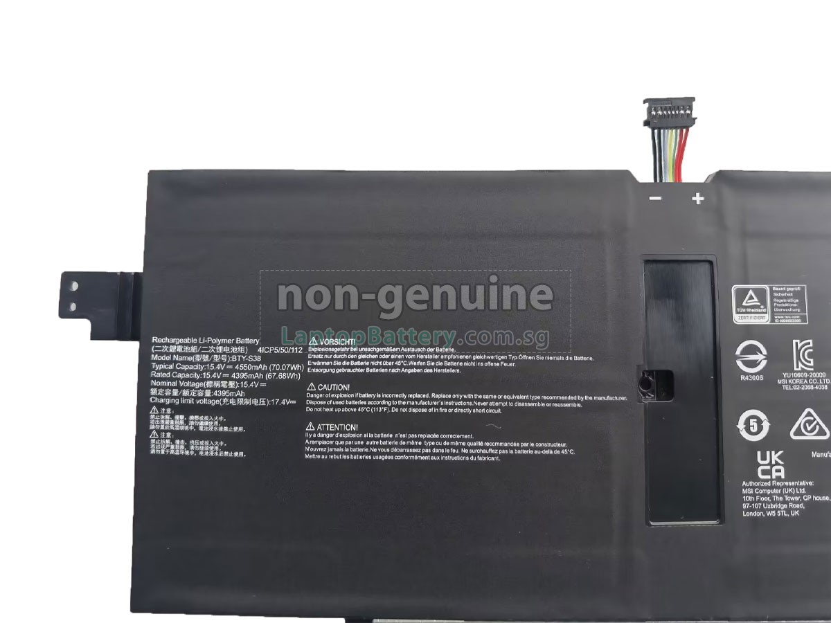 replacement MSI BTY-S3B battery