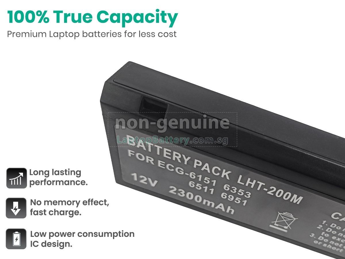 replacement Nihon Kohden ECG-6511 battery