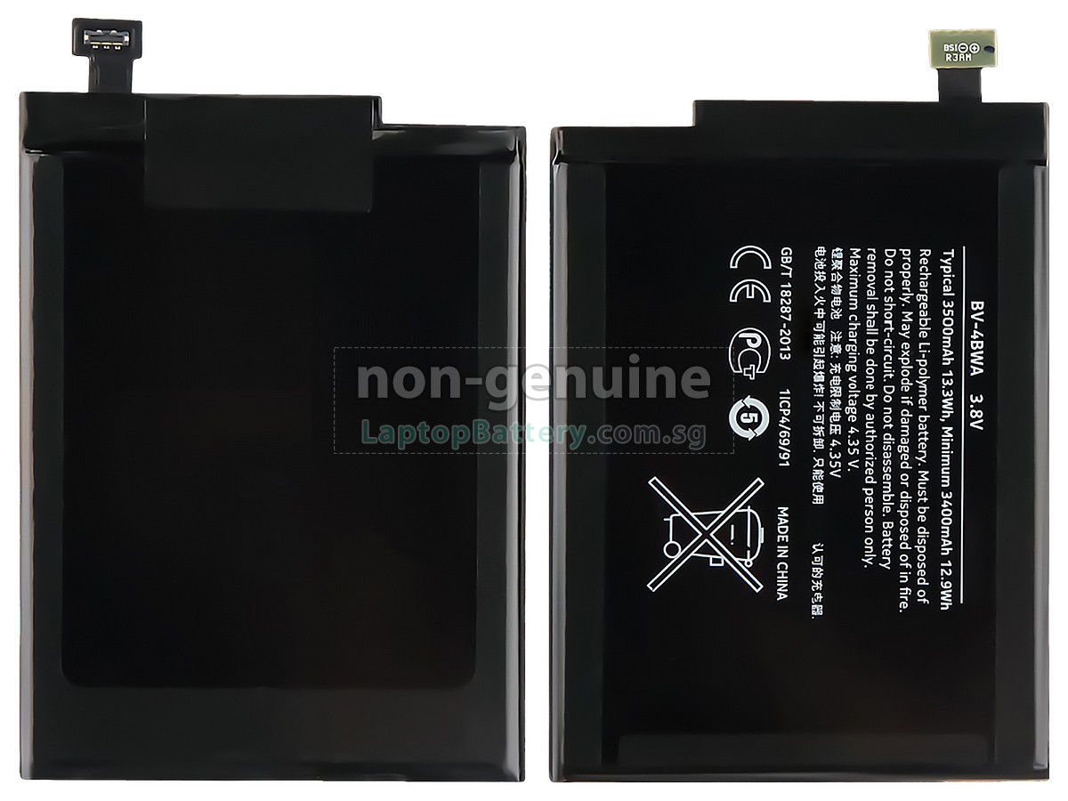 replacement Nokia BV-4BWA battery
